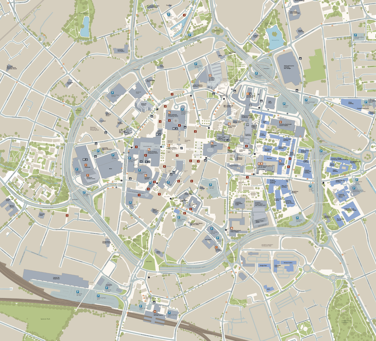 The full extent of the wayfinding map