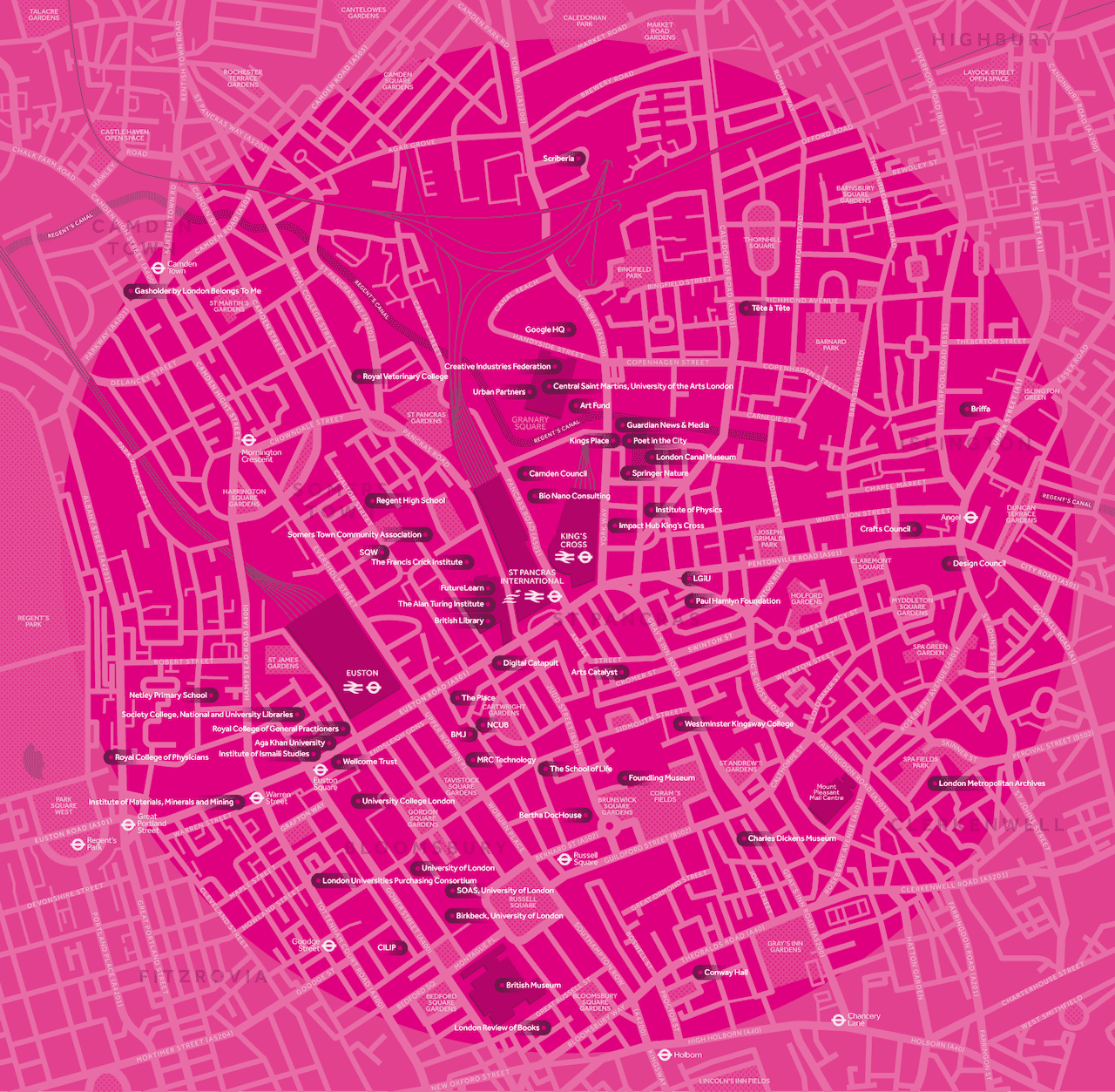 The full extent of the map